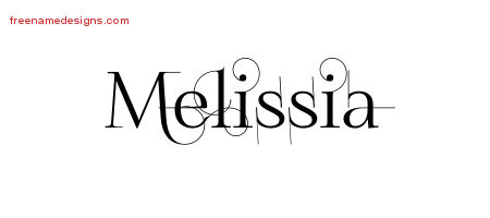 Decorated Name Tattoo Designs Melissia Free