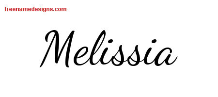 Lively Script Name Tattoo Designs Melissia Free Printout
