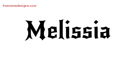 Gothic Name Tattoo Designs Melissia Free Graphic