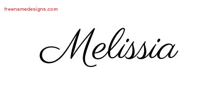 Classic Name Tattoo Designs Melissia Graphic Download