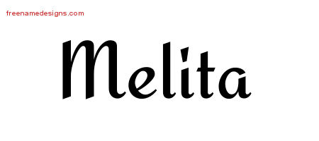 Calligraphic Stylish Name Tattoo Designs Melita Download Free
