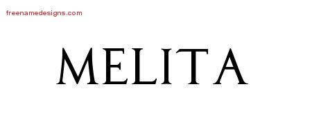 Regal Victorian Name Tattoo Designs Melita Graphic Download