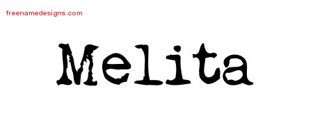 Vintage Writer Name Tattoo Designs Melita Free Lettering