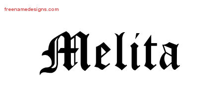 Blackletter Name Tattoo Designs Melita Graphic Download