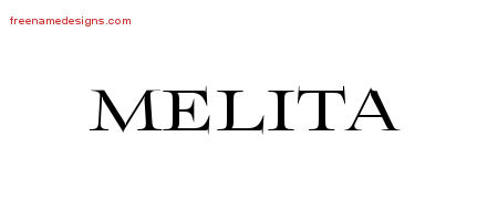 Flourishes Name Tattoo Designs Melita Printable