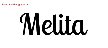 Handwritten Name Tattoo Designs Melita Free Download