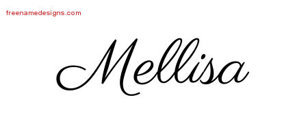 Classic Name Tattoo Designs Mellisa Graphic Download