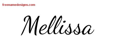 Lively Script Name Tattoo Designs Mellissa Free Printout