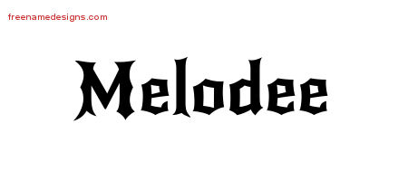 Gothic Name Tattoo Designs Melodee Free Graphic