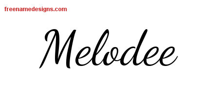 Lively Script Name Tattoo Designs Melodee Free Printout