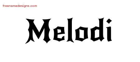 Gothic Name Tattoo Designs Melodi Free Graphic