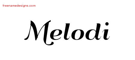 Art Deco Name Tattoo Designs Melodi Printable