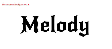 Gothic Name Tattoo Designs Melody Free Graphic