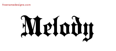 Old English Name Tattoo Designs Melody Free
