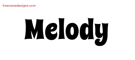 Groovy Name Tattoo Designs Melody Free Lettering