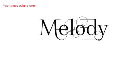 Decorated Name Tattoo Designs Melody Free