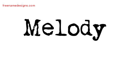 Vintage Writer Name Tattoo Designs Melody Free Lettering