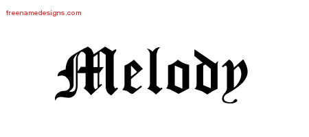 Blackletter Name Tattoo Designs Melody Graphic Download