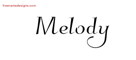 Elegant Name Tattoo Designs Melody Free Graphic