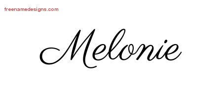 Classic Name Tattoo Designs Melonie Graphic Download