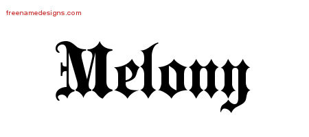 Old English Name Tattoo Designs Melony Free