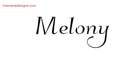 Elegant Name Tattoo Designs Melony Free Graphic