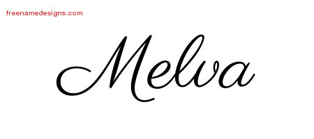 Classic Name Tattoo Designs Melva Graphic Download