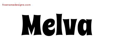 Groovy Name Tattoo Designs Melva Free Lettering