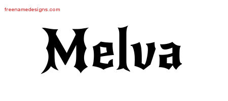 Gothic Name Tattoo Designs Melva Free Graphic