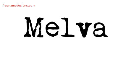 Vintage Writer Name Tattoo Designs Melva Free Lettering