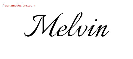 Calligraphic Name Tattoo Designs Melvin Free Graphic