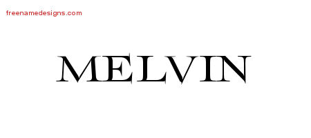 Flourishes Name Tattoo Designs Melvin Graphic Download