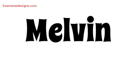 Groovy Name Tattoo Designs Melvin Free Lettering