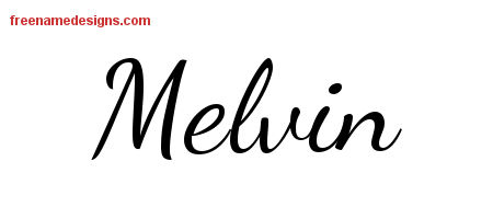 Lively Script Name Tattoo Designs Melvin Free Printout
