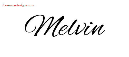Cursive Name Tattoo Designs Melvin Free Graphic