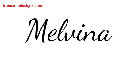 Lively Script Name Tattoo Designs Melvina Free Printout