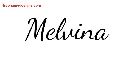 Lively Script Name Tattoo Designs Melvina Free Printout