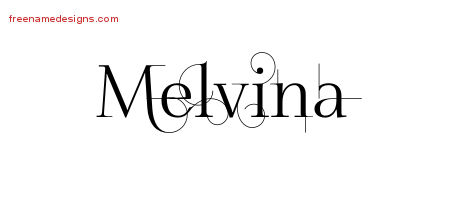 Decorated Name Tattoo Designs Melvina Free