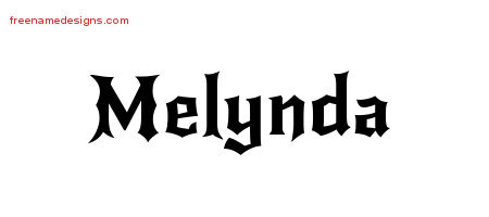 Gothic Name Tattoo Designs Melynda Free Graphic