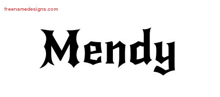 Gothic Name Tattoo Designs Mendy Free Graphic