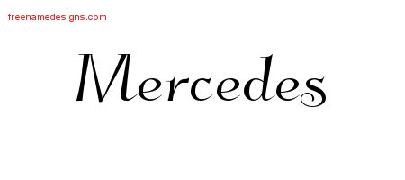 Elegant Name Tattoo Designs Mercedes Free Graphic