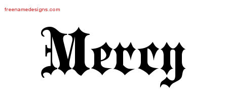 Old English Name Tattoo Designs Mercy Free