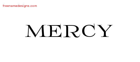 Flourishes Name Tattoo Designs Mercy Printable
