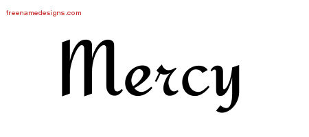Calligraphic Stylish Name Tattoo Designs Mercy Download Free