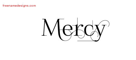 Decorated Name Tattoo Designs Mercy Free