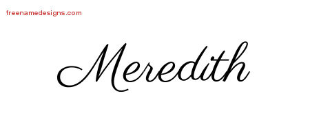 Classic Name Tattoo Designs Meredith Graphic Download