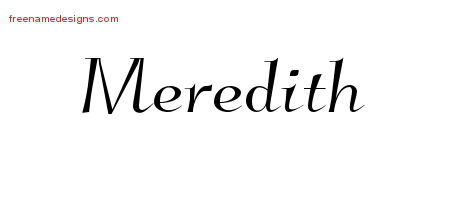 Elegant Name Tattoo Designs Meredith Free Graphic