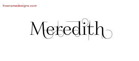 Decorated Name Tattoo Designs Meredith Free
