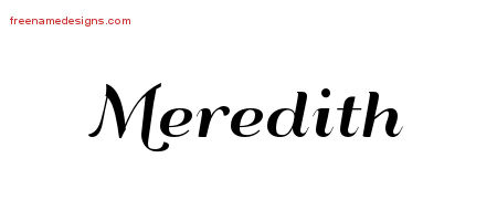 Art Deco Name Tattoo Designs Meredith Printable
