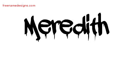 Graffiti Name Tattoo Designs Meredith Free Lettering